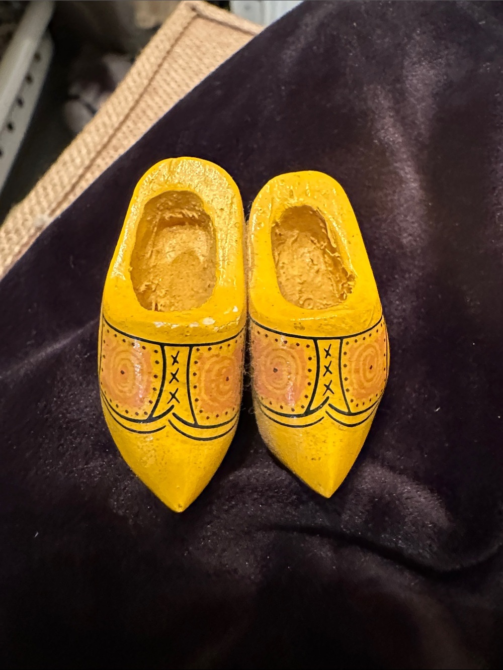 Yellow Hand-Painted Decorative Brooch – Miniature Clog Design